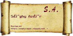 Sághy Azár névjegykártya